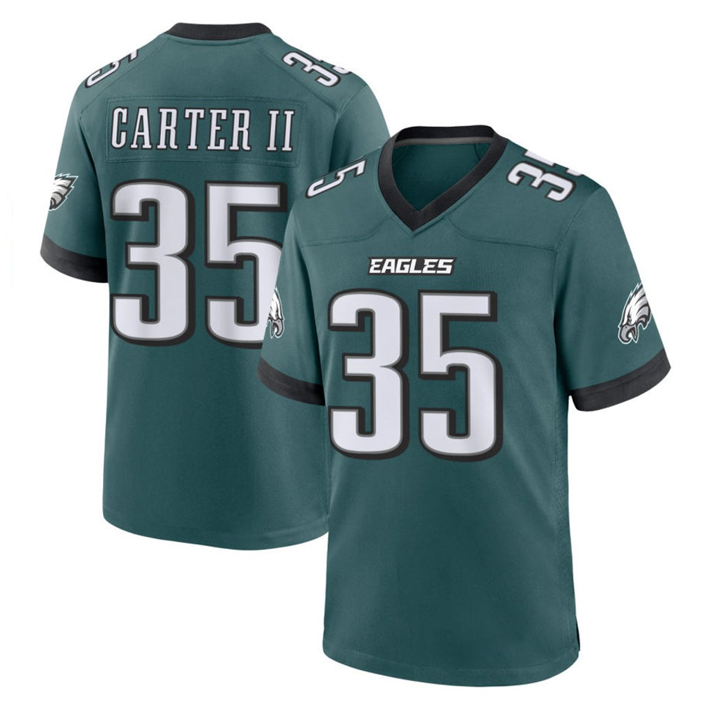 P.Eagles #35 Michael Carter II Player Green Home Game PETTCS Stitched Jerseys