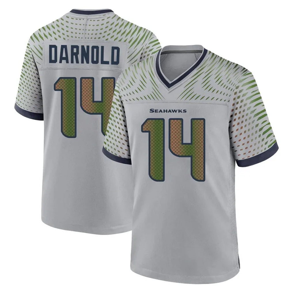 S.Seahawks #14 Sam Darnold Player Grey 2025 Rivalries Collection Home Game PETTCS Stitched Jerseys