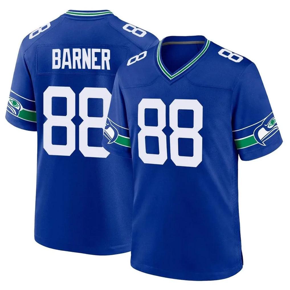 S.Seahawks #88 AJ Barner Player Royal Throwback Home Game PETTCS Stitched Jerseys