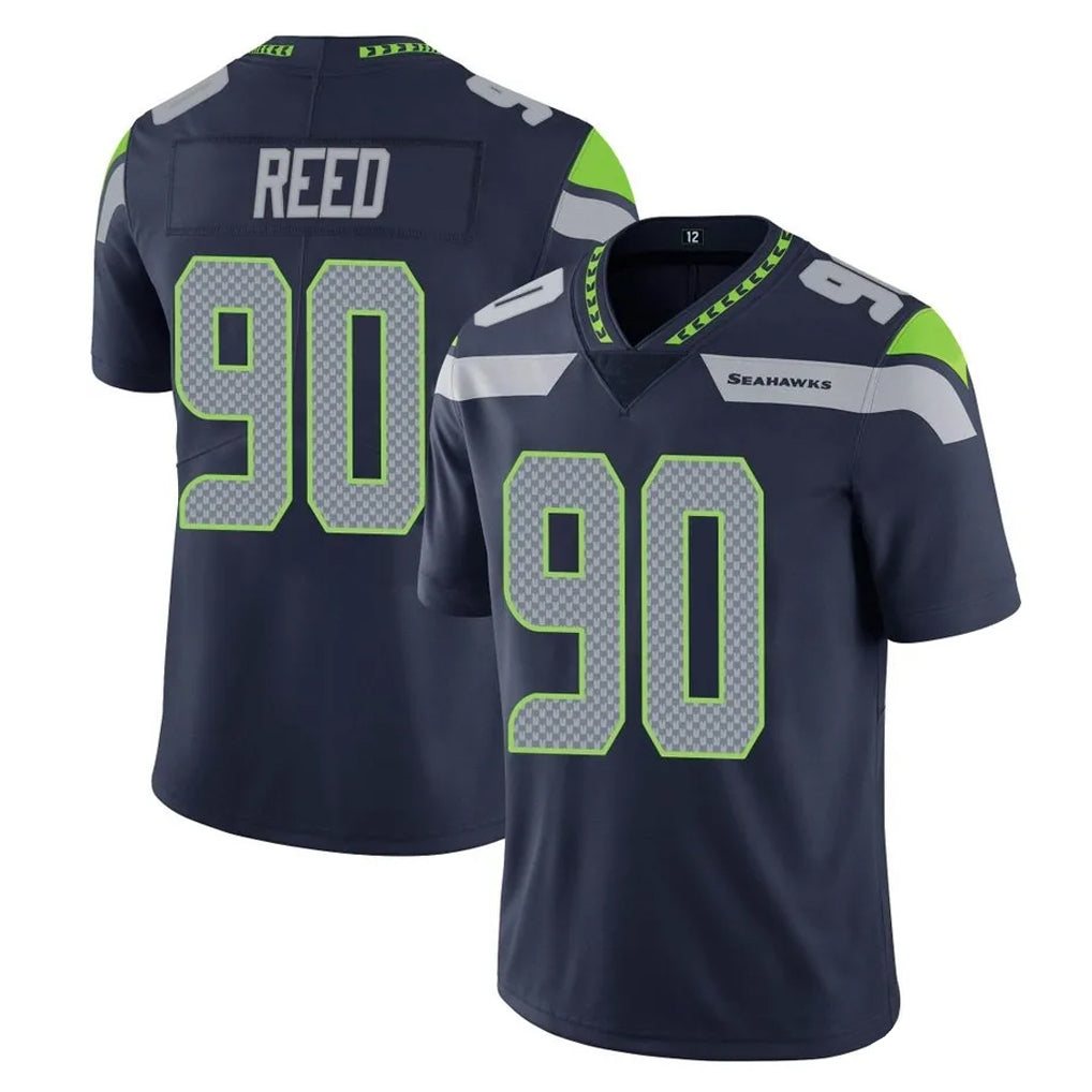 S.Seahawks #90 Jarran Reed Player Navy Limited Vapor Untouchable Home Game PETTCS Stitched Jerseys