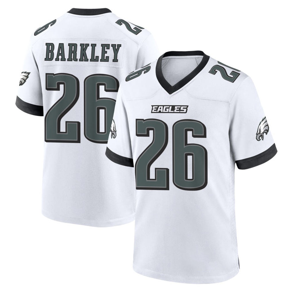 P.Eagles #26 Saquon Barkley Player White Game Home PETTCS Stitched Jerseys