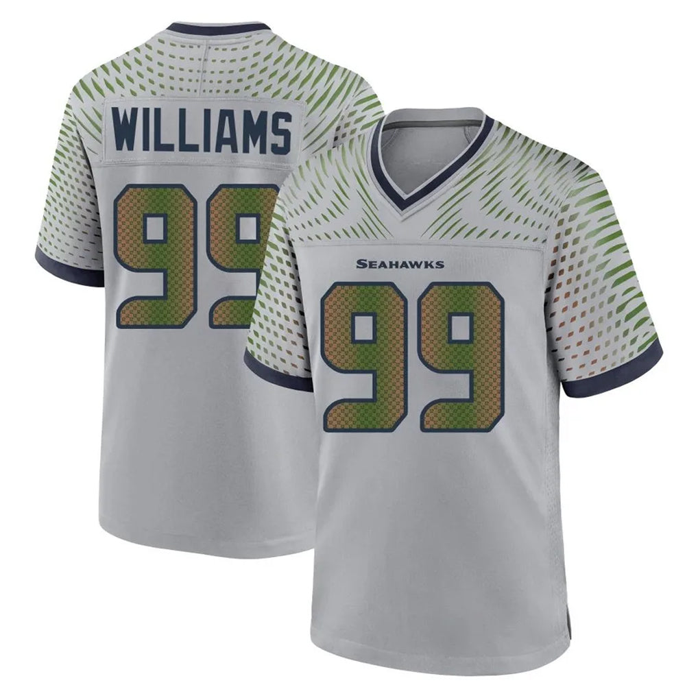 S.Seahawks #99 Leonard Williams Player Grey 2025 Rivalries Collection Home Game PETTCS Stitched Jerseys