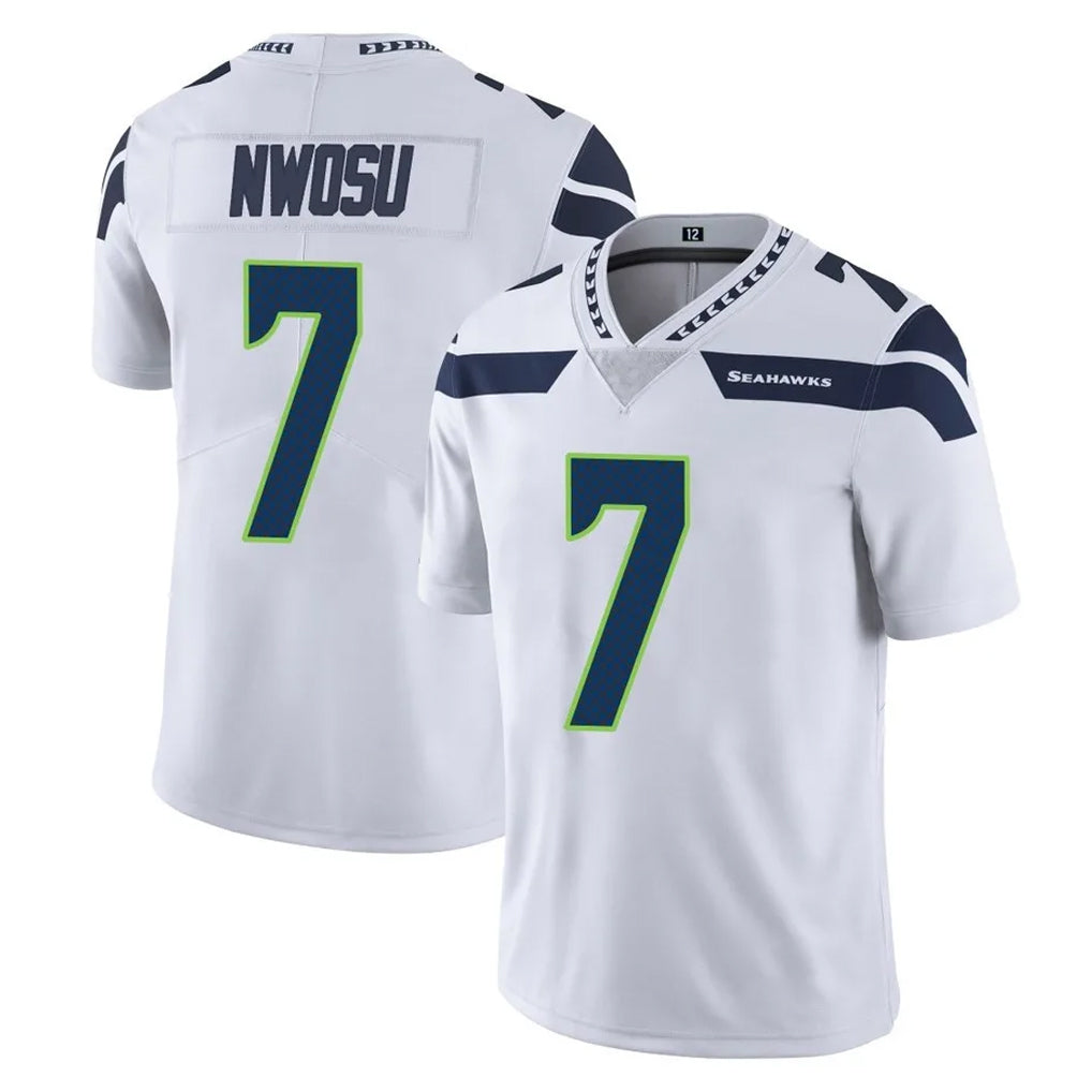 S.Seahawks #7 Uchenna Nwosu Player White Limited Vapor Untouchable Home Game PETTCS Stitched Jerseys