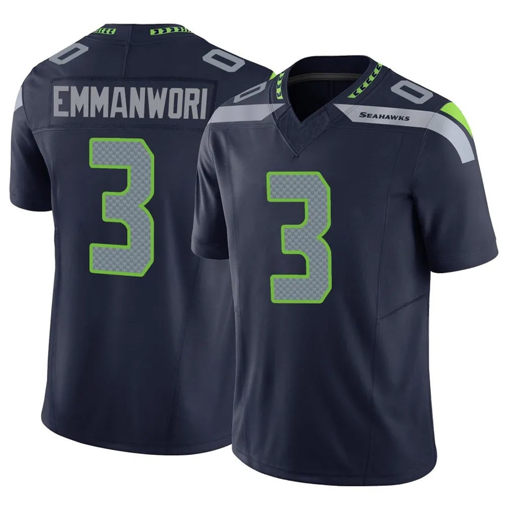 S.Seahawks #3 Nick Emmanwori Player Navy Limited Vapor F.U.S.E. Home Game PETTCS Stitched Jerseys