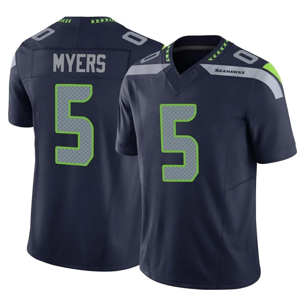 S.Seahawks #5 Jason Myers Player Navy Limited Vapor F.U.S.E. Home Game PETTCS Stitched Jerseys