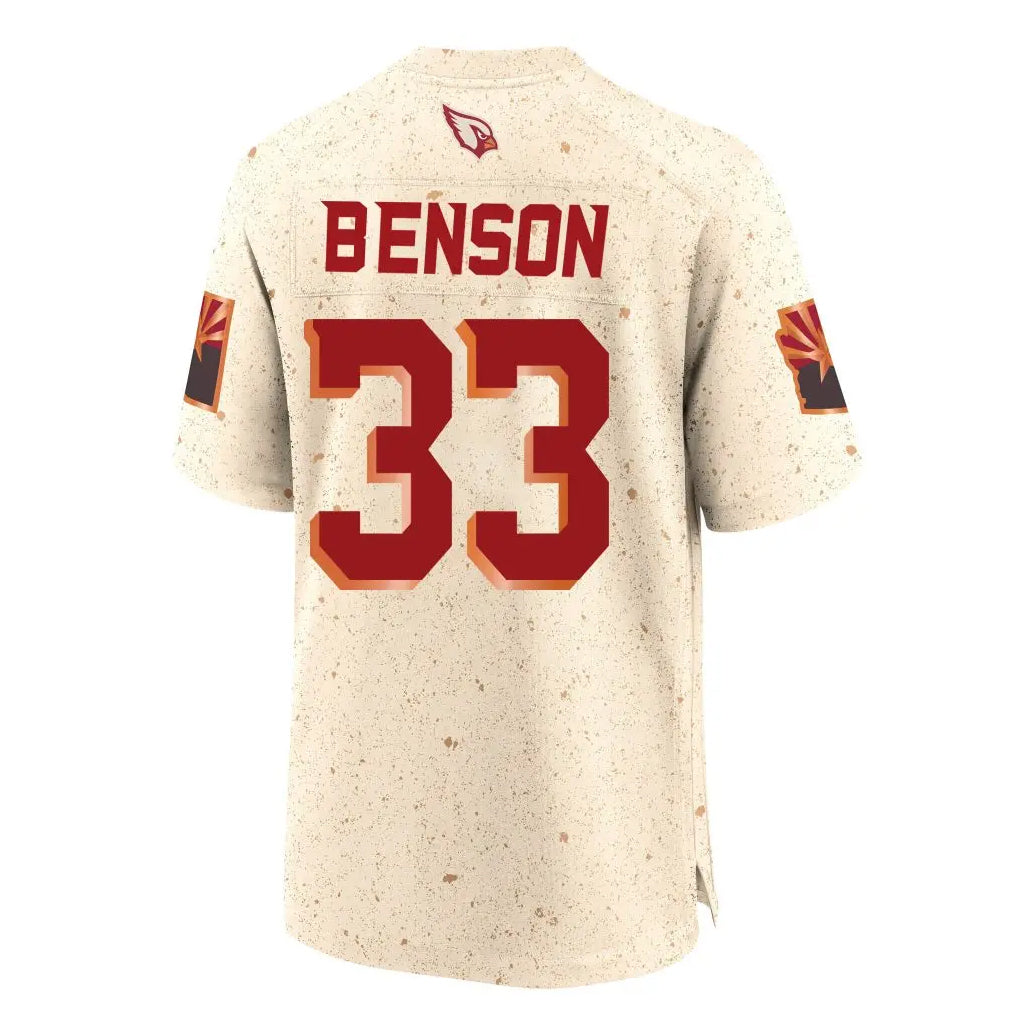 A.Cardinals #33 Trey Benson Player Cream Rivalries Collection Game PETTCS Stitched Jerseys
