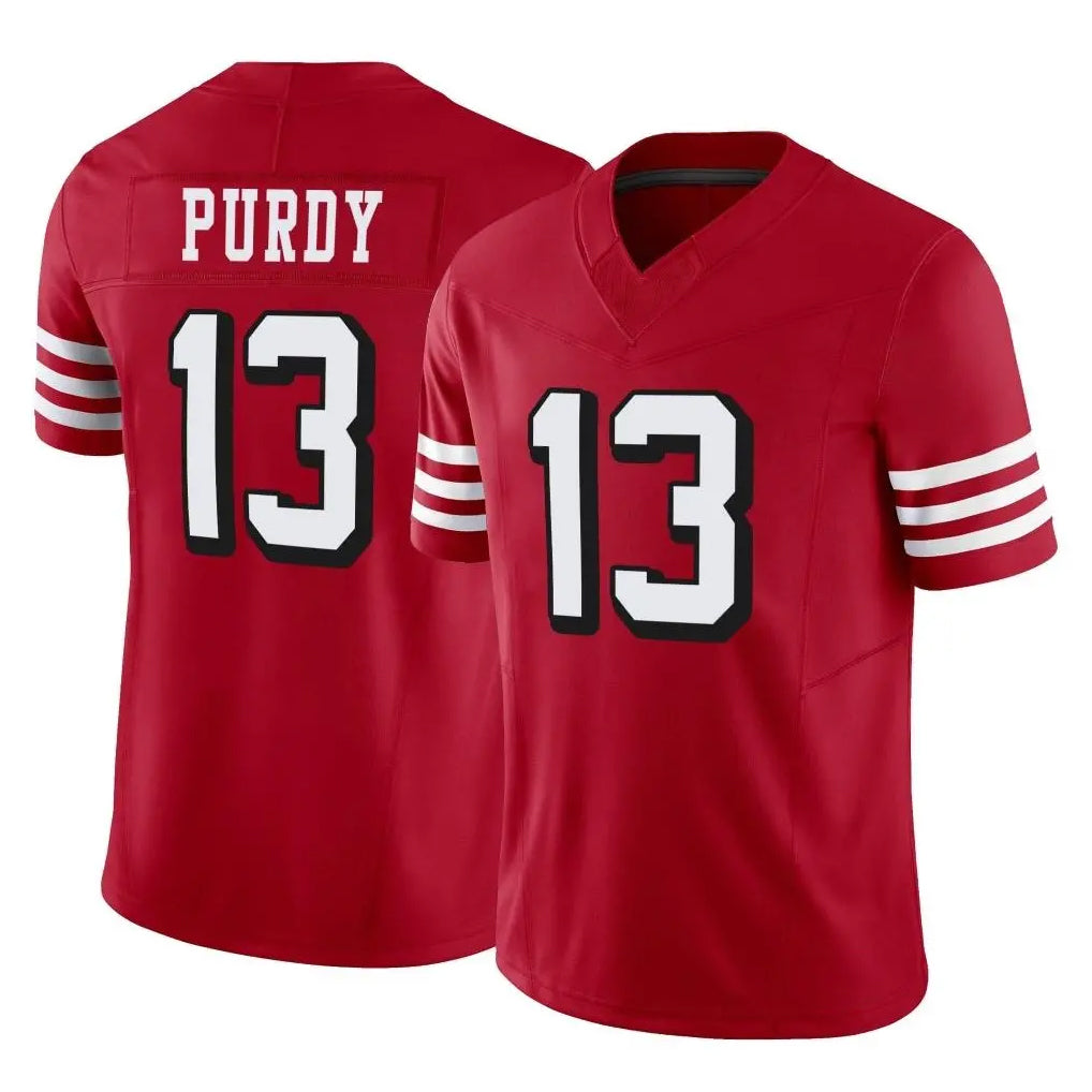 SF.49ers #13 Brock Purdy Player Red Limited Alternate Vapor F.U.S.E. Home Game PETTCS Stitched Jerseys