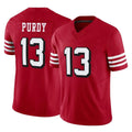 SF.49ers #13 Brock Purdy Player Red Limited Alternate Vapor F.U.S.E. Home Game PETTCS Stitched Jerseys