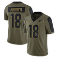 S.Seahawks #18 Elijah Arroyo Player Olive Salute To Service Limited Game PETTCS Stitched Jerseys