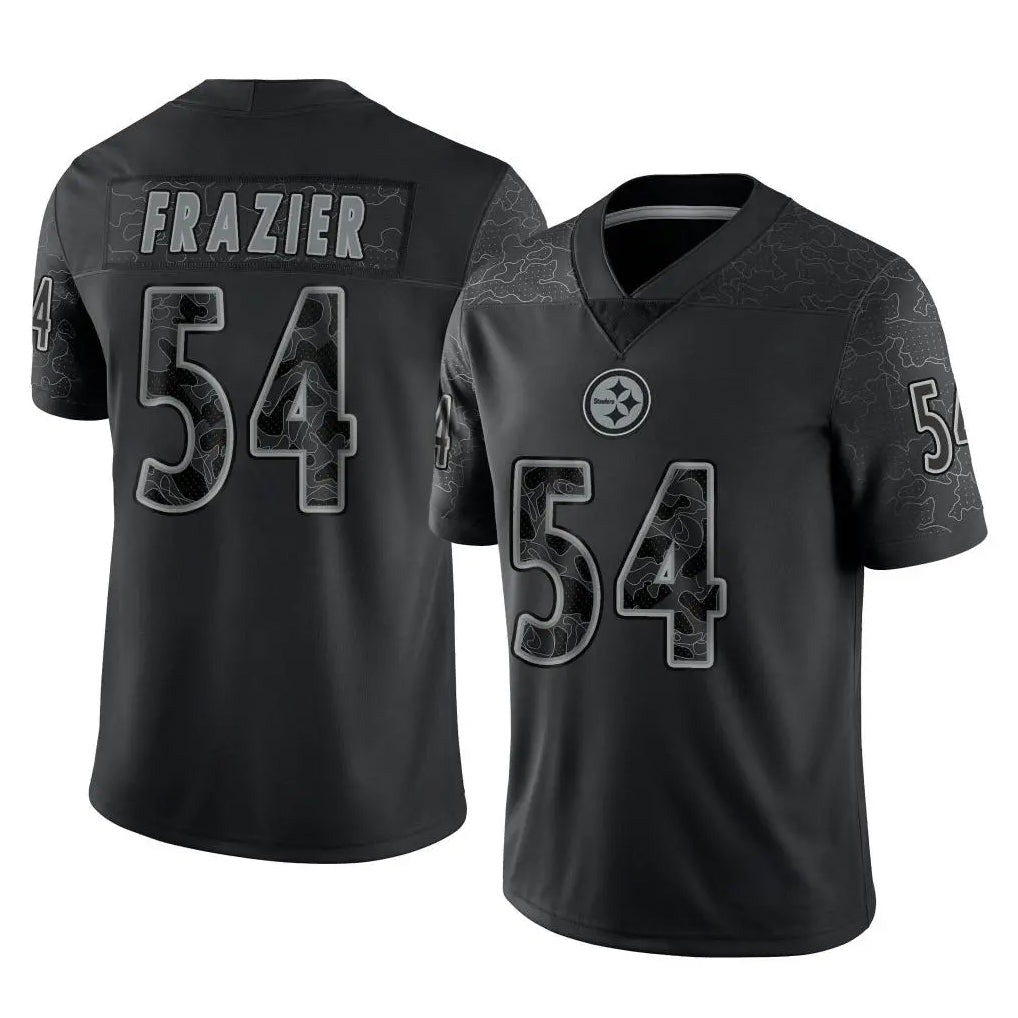P.Steelers #54 Zach Frazier Player Black Reflective Limited Home Game PETTCS Stitched Jerseys