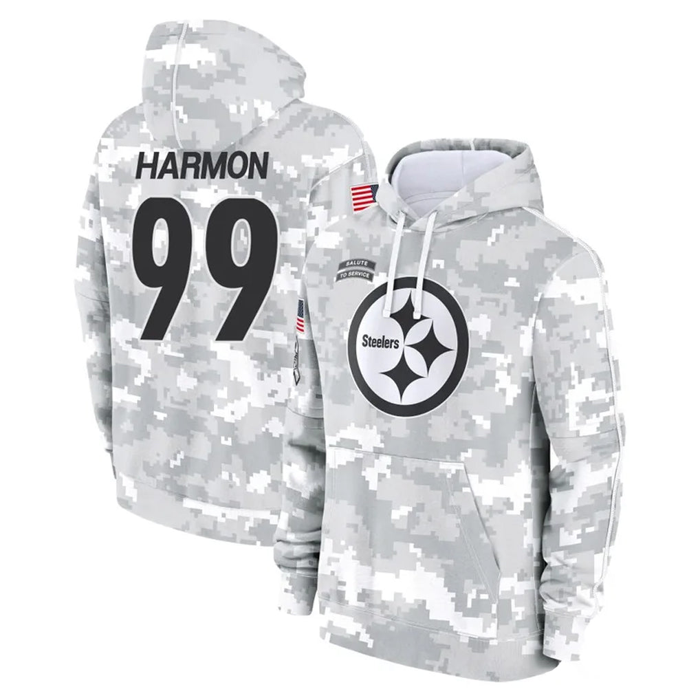 P.Steelers #99 Derrick Harmon Player Arctic Camo Limited Salute to Service Pullover Hoodies Game PETTCS Stitched Jerseys