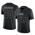 S.Seahawks #88 AJ Barner Player Black Limited Reflective Home Game PETTCS Stitched Jerseys