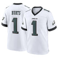 P.Eagles #1 Jalen Hurts Player White Game Home PETTCS Stitched Jerseys