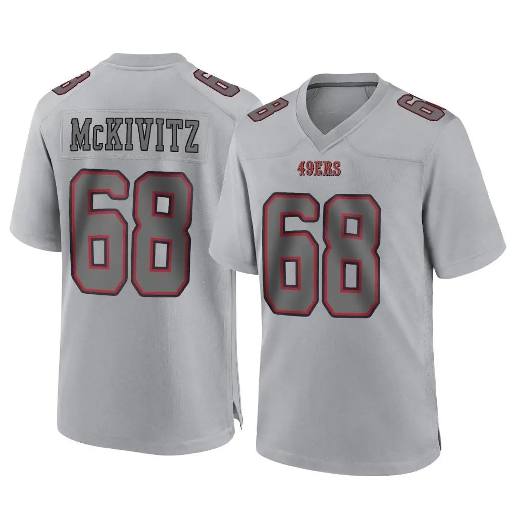 SF.49ers #68 Colton McKivitz Player Gray Atmosphere Fashion Home Game PETTCS Stitched Jerseys