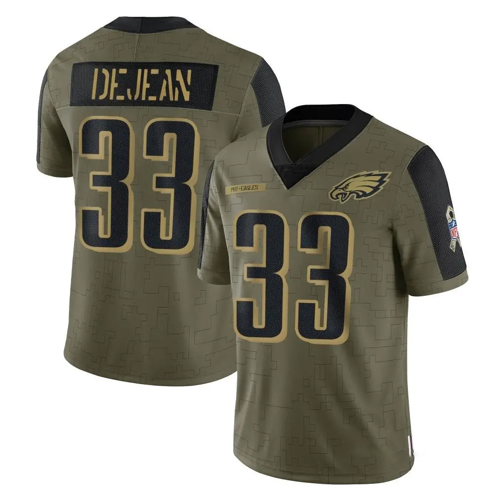 P.Eagles #33 Cooper DeJean Player Olive Salute To Service Limited Game PETTCS Stitched Jerseys
