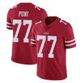 SF.49ers #77 Dominick Puni Player Red Limited Vapor Untouchable Home Game PETTCS Stitched Jerseys