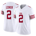 SF.49ers #2 Deommodore Lenoir Player White Limited Vapor F.U.S.E. Home Game PETTCS Stitched Jerseys