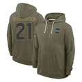 S.Seahawks #21 Devon Witherspoon Player Olive Salute to Service Pullover Hoodies Limited PETTCS Stitched Jerseys