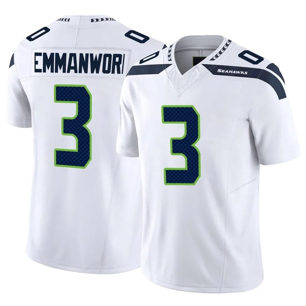 S.Seahawks #3 Nick Emmanwori Player White Limited Vapor F.U.S.E. Home Game PETTCS Stitched Jerseys