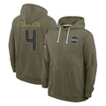 S.Seahawks #4 Michael Dickson Player Olive Salute to Service Pullover Hoodies Limited PETTCS Stitched Jerseys