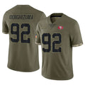 SF.49ers #92 Osa Odighizuwa Player Olive Limited Salute To Service Home Game PETTCS Stitched Jerseys