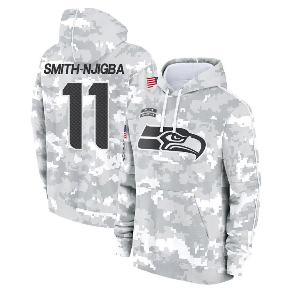 S.Seahawks #11 Jaxon Smith-Njigba Player Arctic Camo Limited Salute to Service Pullover Hoodies Game PETTCS Stitched Jerseys