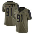 S.Seahawks #91 Byron Murphy II Player Olive Salute To Service Limited Game PETTCS Stitched Jerseys