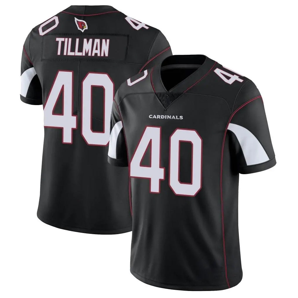 A.Cardinals #40 Pat Tillman Player Black Vapor Limited Home Game PETTCS Stitched Jerseys
