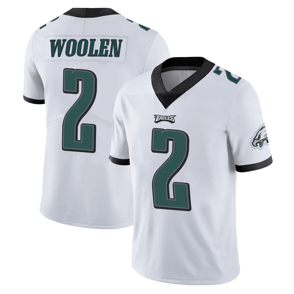 P.Eagles #2 Riq Woolen Player White Limited Vapor Untouchable Home Game PETTCS Stitched Jerseys