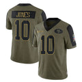 SF.49ers #10 Mac Jones Player Olive Salute To Service Limited Game PETTCS Stitched Jerseys