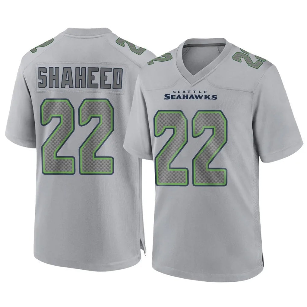 S.Seahawks #22 Rashid Shaheed Player Gray Atmosphere Fashion Home Game PETTCS Stitched Jerseys