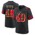 SF.49ers #49 The Faithful Player Black Rivalries Collection Home Game PETTCS Stitched Jerseys