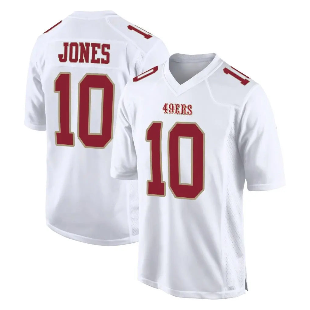 SF.49ers #10 Mac Jones Player White Fashion Home Game PETTCS Stitched Jerseys