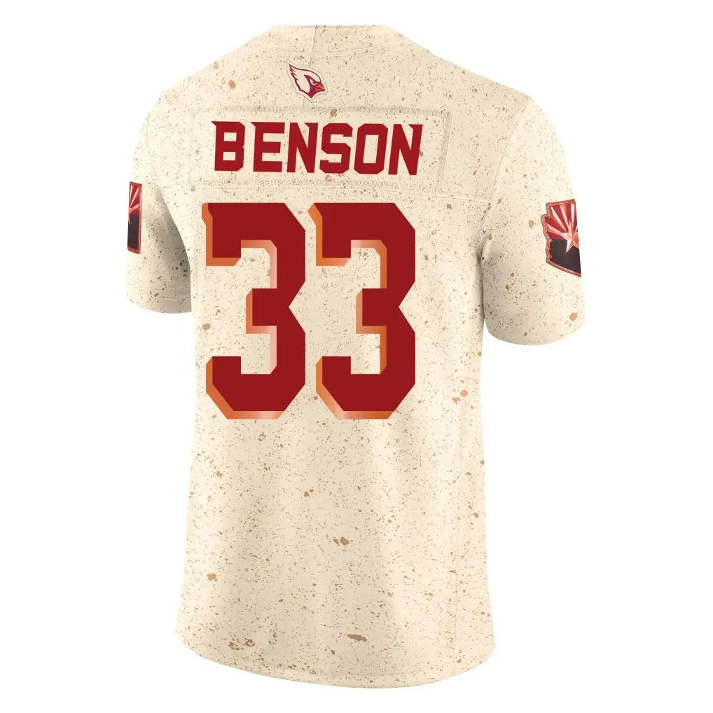 A.Cardinals #33 Trey Benson Player Cream Rivalries Collection Vapor Limited Home Game PETTCS Stitched Jerseys