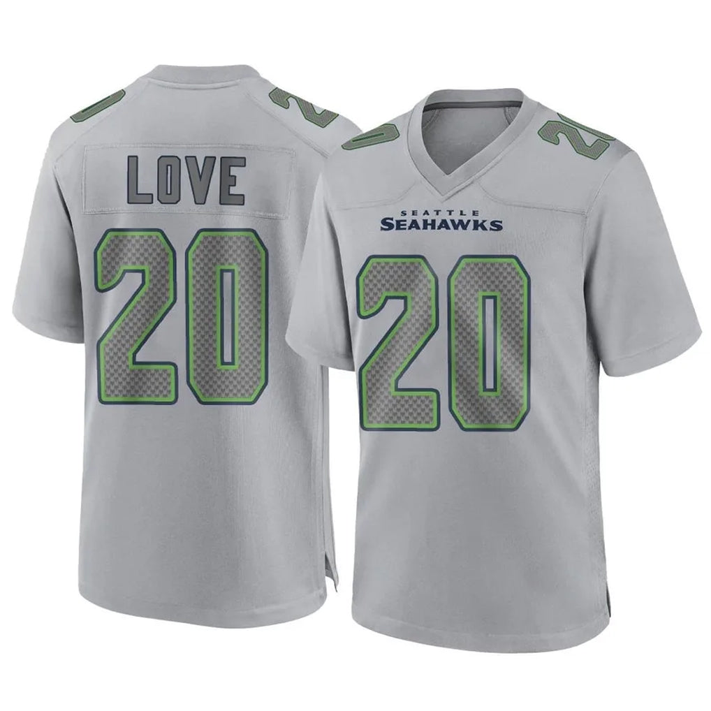 S.Seahawks #20 Julian Love Player Gray Atmosphere Fashion Home Game PETTCS Stitched Jerseys