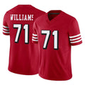 SF.49ers #71 Trent Williams Player Red Limited Alternate Vapor F.U.S.E. Home Game PETTCS Stitched Jerseys