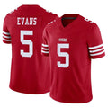 SF.49ers #5 Mike Evans Player Red Limited Vapor F.U.S.E. Home Game PETTCS Stitched Jerseys