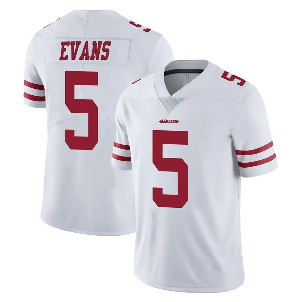 SF.49ers #5 Mike Evans Player White Limited Vapor Untouchable Home Game PETTCS Stitched Jerseys
