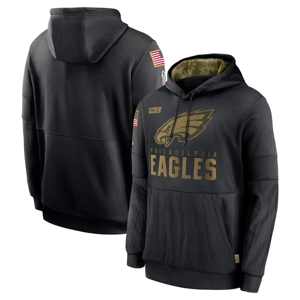P.Eagles ## Eagles Blank Player Black Salute to Service Hoodies Limited Game PETTCS Stitched Jerseys