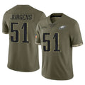 P.Eagles #51 Cam Jurgens Player Olive Salute To Service Limited PETTCS Stitched Jerseys