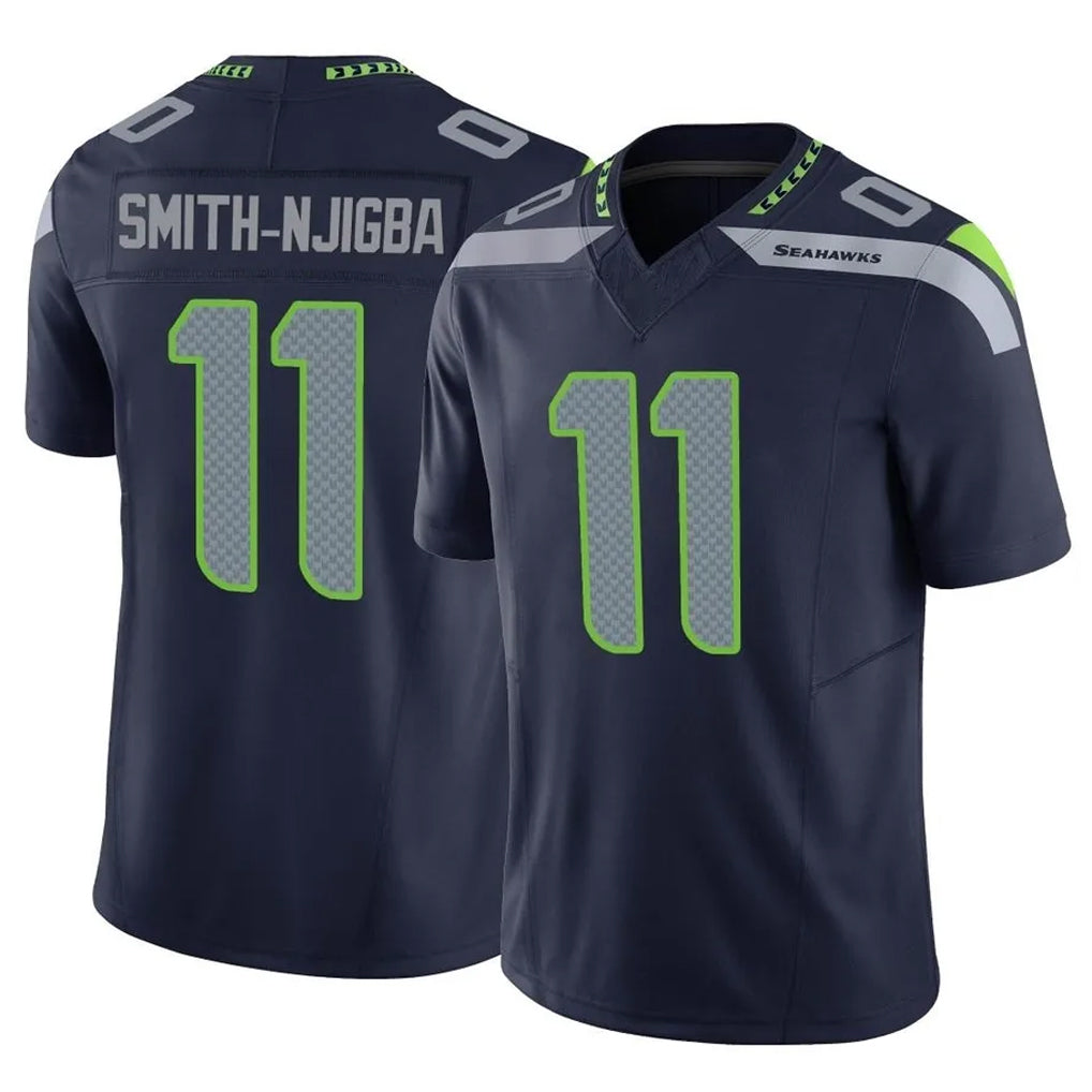 S.Seahawks #11 Jaxon Smith-Njigba Player Navy Limited Vapor F.U.S.E. Home Game PETTCS Stitched Jerseys