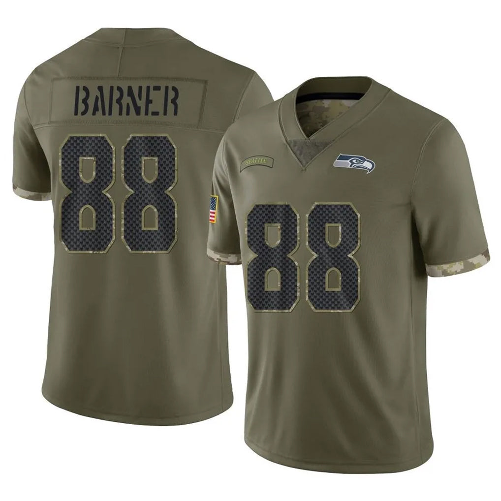 S.Seahawks #88 AJ Barner Player Olive Limited Salute To Service Home Game PETTCS Stitched Jerseys