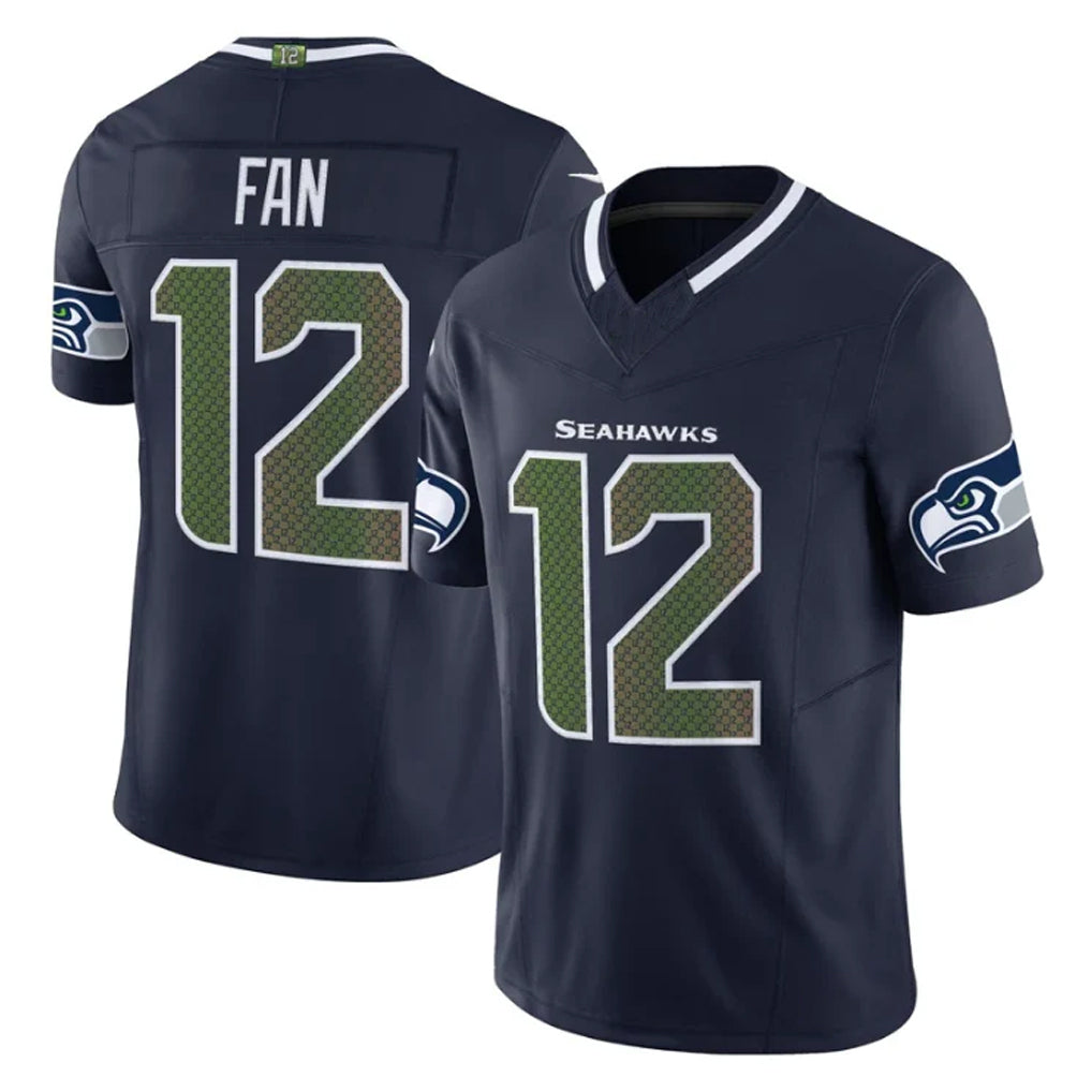 S.Seahawks #12 12th Fan Player Navy Rivalries Vapor Limited Home Game PETTCS Stitched Jerseys