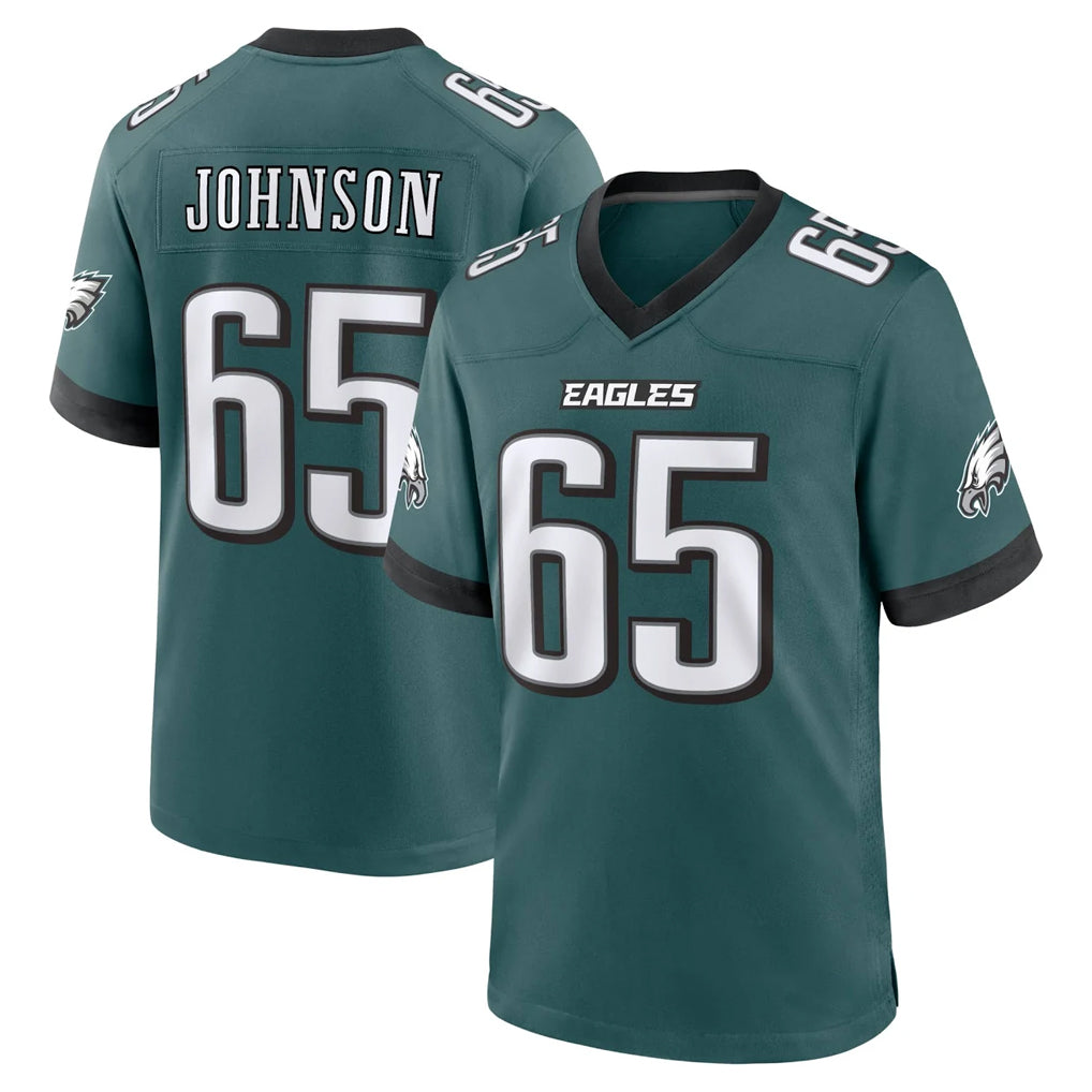 P.Eagles #65 Lane Johnson Player Green Home Game PETTCS Stitched Jerseys