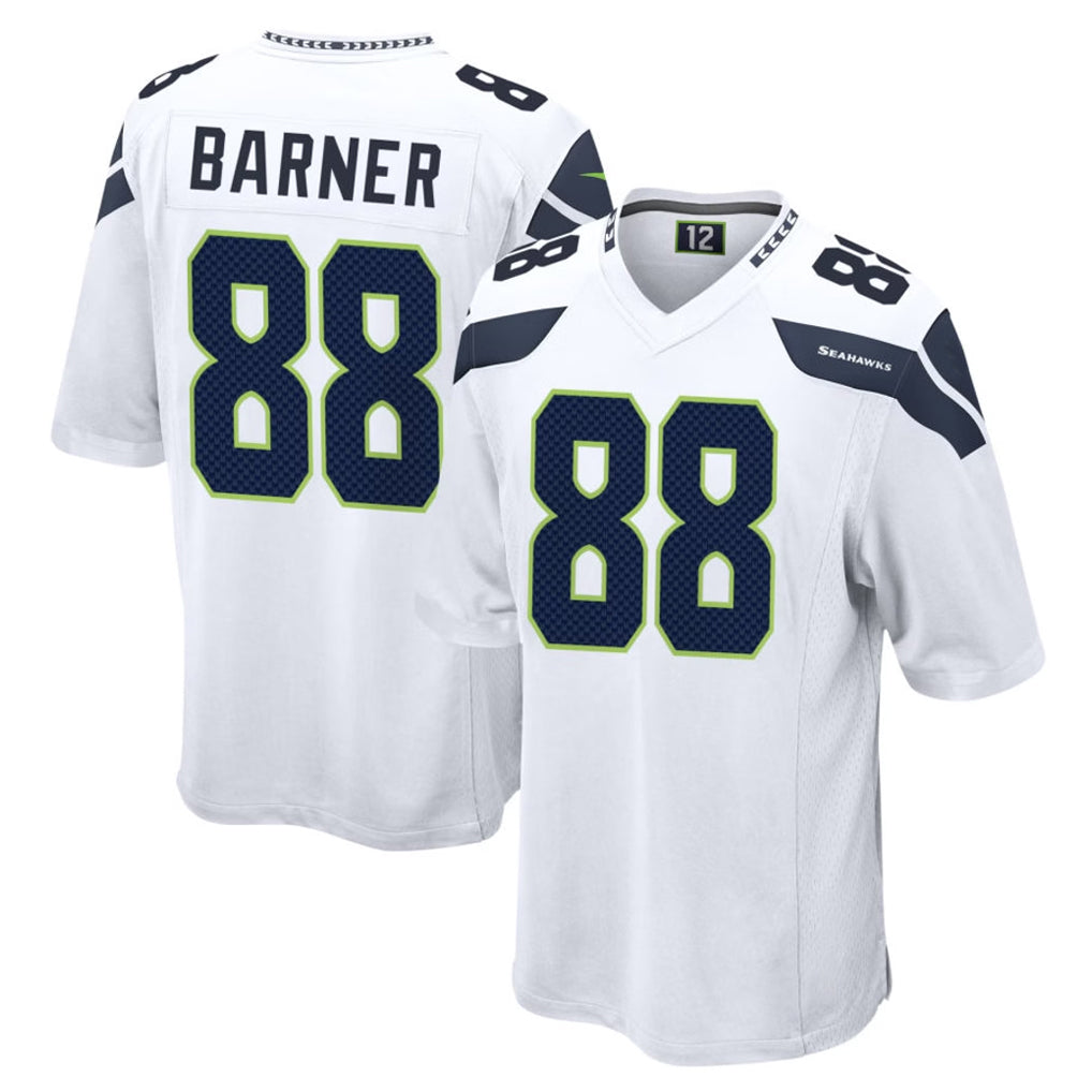 S.Seahawks #88 AJ Barner Player White Home Game PETTCS Stitched Jerseys