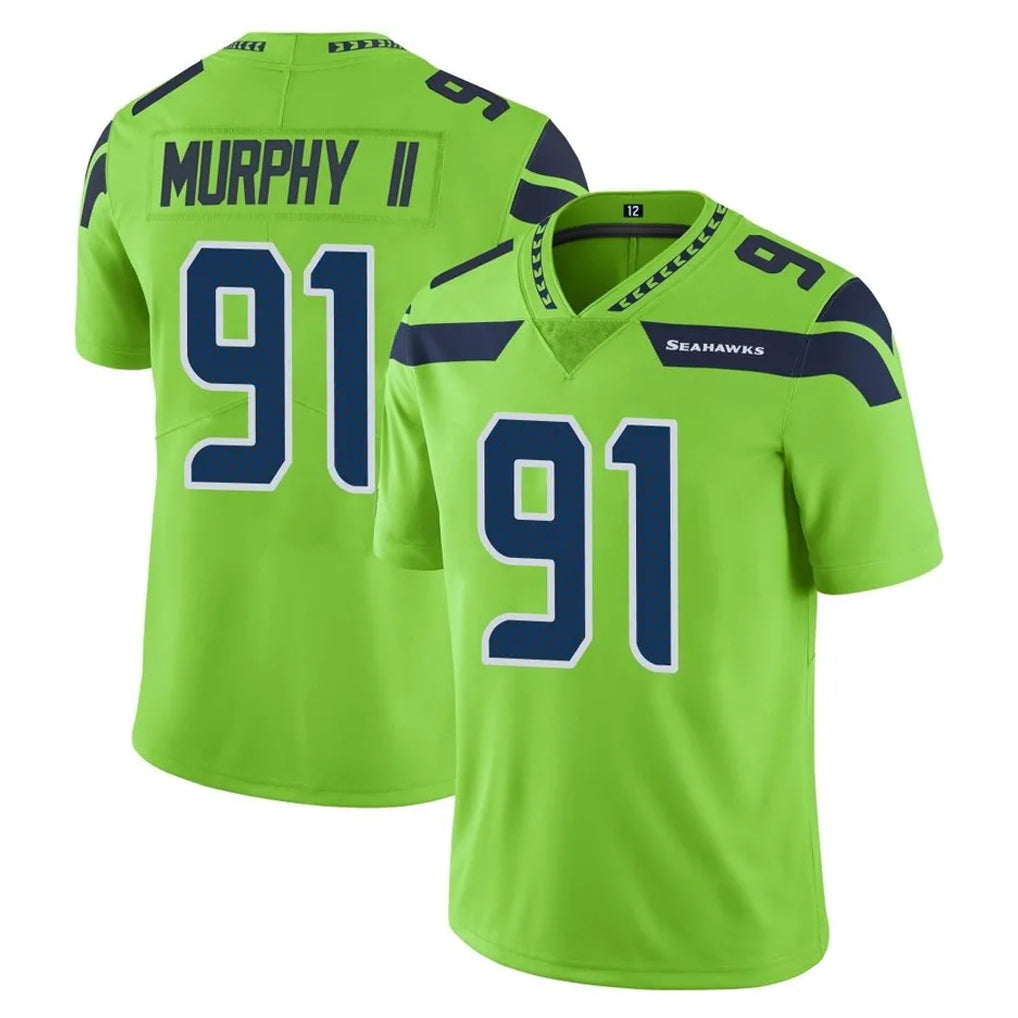 S.Seahawks #91 Byron Murphy II Player Green Limited Color Rush Home Game PETTCS Stitched Jerseys
