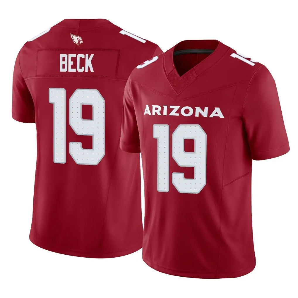 A.Cardinals #19 Carson Beck Player Cardinal Vapor F.U.S.E. Limited Home Game PETTCS Stitched Jerseys