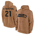 S.Seahawks #21 Devon Witherspoon Player Brown Limited Salute to Service Pullover Hoodies Game PETTCS Stitched Jerseys