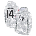A.Cardinals #14 Michael Wilson Player Arctic Camo Salute to Service Hoodies PETTCS Stitched Jerseys