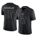 SF.49ers #57 Dre Greenlaw Player Black Limited Reflective Home Game PETTCS Stitched Jerseys